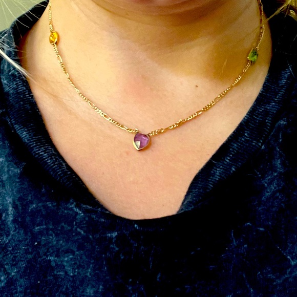 14k yellow gold figaro necklace